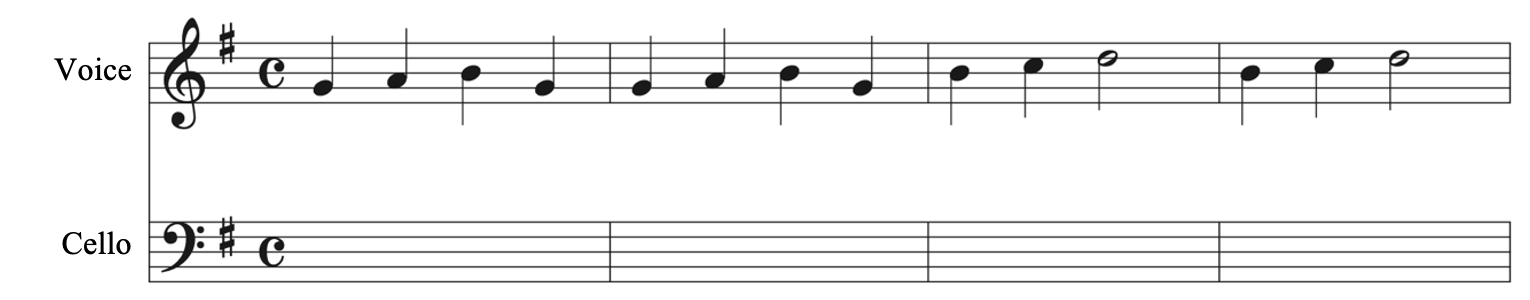 Sample shows the melody on the top line and the melody with embellishments on the bottom line.
